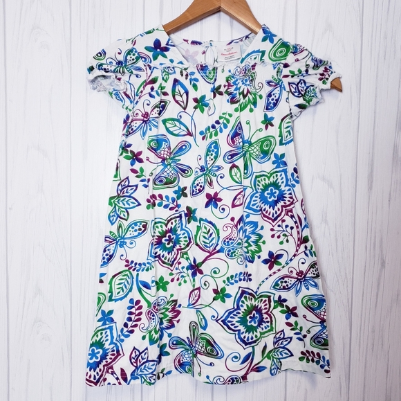 Hanna Andersson Flower Butterfly Dress 120/6x-7